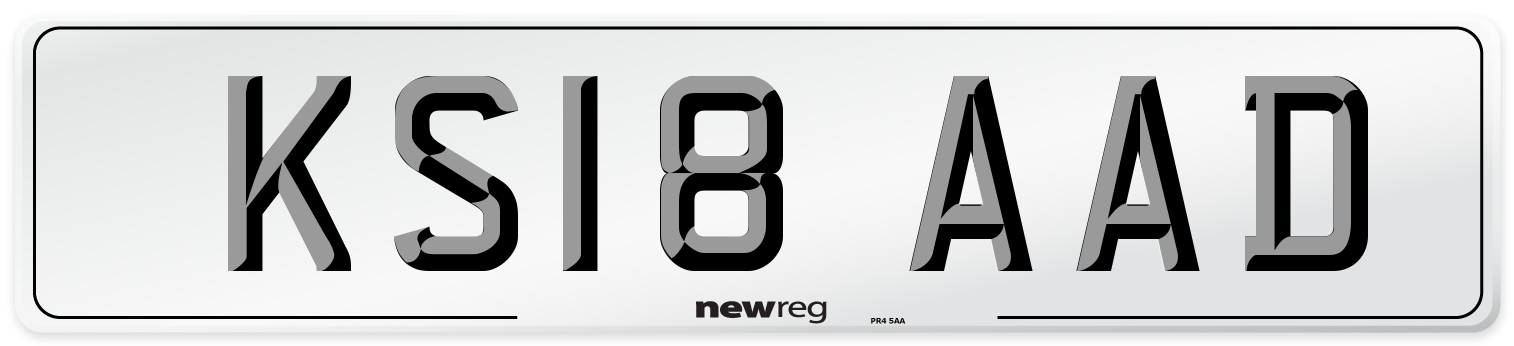 KS18 AAD Number Plate from New Reg